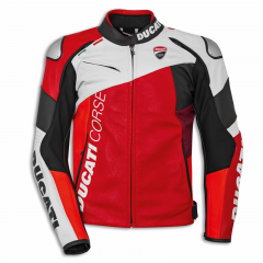 DUCATI CORSE C6 防摔皮衣/紅白黑 BY DAINESE
